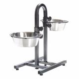 Comedouro Duplo Ajustável de Inox - 3,41 Litros - American pets