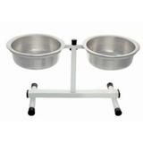 Comedouro Duplo Cachorro Suspenso Altura Ajustável 950ml - Sao pet