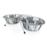 Comedouro Duplo Inox N1 Chalesco 200ml por tigela