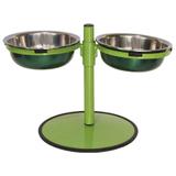 Comedouro Duplo Medio c. regulagem: Verde Pig - Gastrobel