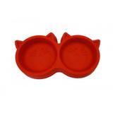 Comedouro Duplo para Gatos Atacapet Luxo 22756 Vermelho