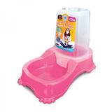 Comedouro e Bebedouro Automático Dupla Função Rosa - Pet injet