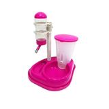 Comedouro e Bebedouro Automático Rosa - Não Molha o Pelo - Pet food