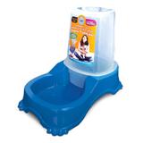 Comedouro e bebedouro dupla função cães e gatos azul - Pet inejt