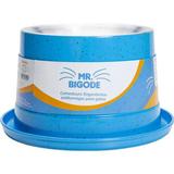 Comedouro Ergonômico NF Pet Para Gatos Mr. Bigode Antiformigas Azul Médio