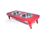 Comedouro Inox Duplo Suspenso Vermelho - Tomtom