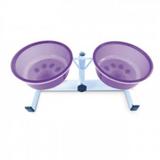 Comedouro Pet Injet Duplo Regulável Tigelas Azul N4 Grande