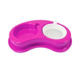 Comedouro Plástico Furacão Pet Antiformiga Luxo Duplo P - Rosa