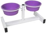 Comedouro Plastico Suporte Regulavel Lilas - São pet