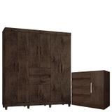 Cômoda 8000 e Guarda Roupa Casal 1950 Imbuia Araplac