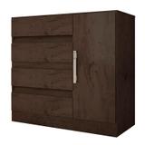 Cômoda 8000 e Guarda Roupa Casal 1950 Imbuia Baunilha Araplac