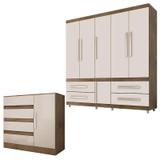 Cômoda 8000 e Guarda Roupa Casal 6040 Demolição Baunilha Araplac