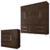 Cômoda 8000 e Guarda Roupa Casal 6040 Imbuia Araplac