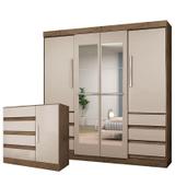 Cômoda 8000 e Guarda Roupa Casal Atraente 1577 Demolição Baunilha - Araplac