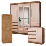 Cômoda 8000 Guarda Roupa Casal Atraente 1577 e Multiuso 6020 Demolição Baunilha - Araplac