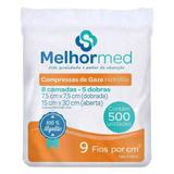 Compressa de Gaze Hidrofila MelhorMed 9 Fios com 500 Unidades Não Estéril