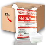 Compressa de Gaze Medblanc 7,5 x 7,5 cm 13 Fios 0,400 Kg - Caixa com 12 Pacotes de 500 un.