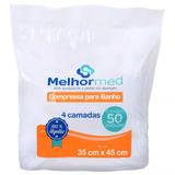 Compressa para Banho MelhorMed 35x45cm com 50 Unidades Não Estéril