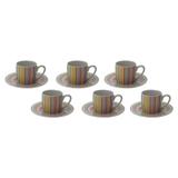 Conj 6 Xicaras P/Cafe De Proc Rainbow 90ml Lyor