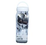 Conj Talheres Faqueiro 48 Pçs Cabo Plástico Branco + 2 Potes Wincy