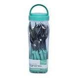 Conj Talheres Faqueiro 48 Pçs Cabo Plástico Verde + 2 Potes Wincy