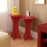 Conjunto 02 Mesas de Apoio Luck Artely Vermelho