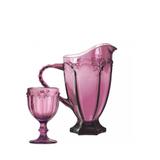 Conjunto 12 Taças De Água Libélula Lilás + Jarra 1 Litro - Class home