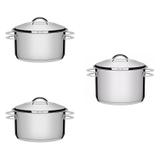 Conjunto 2 Caçarolas 1,8L, 3,6L e Caldeirão 4,6L Tramontina 403226 Prata