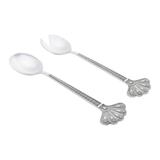 Conjunto 2 Colheres P/Salada De Zamac Niquelado Pavão 27Cm - 3779 - Lyor