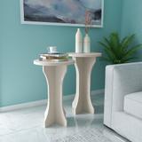Conjunto 2 Mesas De Apoio Redonda Artely Luck