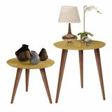 Conjunto 2 Mesas Lateral e Apoio Retrô Cissa - Dourada - Compre Aqui - Rpm móveis