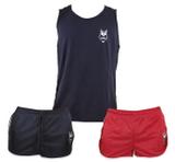 Conjunto 2 Short e 1 Regata Dryfit Alpha Dry - Shorts Preto e Vermelho e Regata Preta - Mundo Alpha