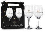 Conjunto 2 taças vinho - amor - amor infinito - Brasfoot