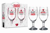 Conjunto 2 taças windsor - amor - a outra metade é você - Brasfoot