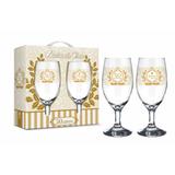 Conjunto 2 Taças Windsor Bodas de Ouro 50 Anos Presente Brasfoot