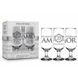 Conjunto 2 taças windsor - datas - bodas de prata - Brasfoot