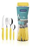 Conjunto 24 Peça De Inox Talheres Ipanema Amarelo Tramontina