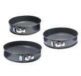 Conjunto 3 Formas Assadeira Fundo Removível 24 cm, 26 cm e 28 cm - Click urbano