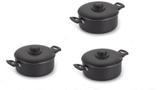 Conjunto 3 Panelas Caçarola Antiaderente 16 20 e 24 - Aluminio nacional