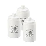 Conjunto 3 Potes com Tampa Porcelana Sweet Home - Lyor