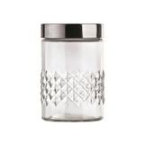 Conjunto 3 Potes de Vidro com Tampa Inox Losangos Euro