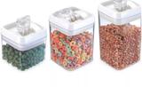 Conjunto 3 Potes Herméticos Quadrados Acrílico - Injeplastec - Unimport