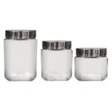 Conjunto 3 Potes Porta Mantimentos Madah Em Vidro Com Tampa - Dynasty - Dinasty