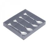 Conjunto 4 Colheres para Café de Zamac Silver Plated Heart 11 Lyor Prata