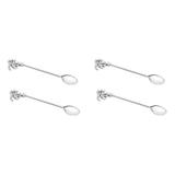Conjunto 4 Colheres para Sobremesa de Zamac Palmeira Rojemac