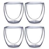Conjunto 4 Copos de Vidro Para Café com Parede Dupla 80ml - Mimo style