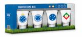 Conjunto 4 copos dose olé - cruzeiro escudos - Brasfoot