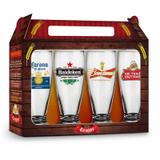 Conjunto 4 copos munich - SÁTIRAS CERVEJAS - CERVEJAS INTERNACIONAIS - BRASFOOT - ARTEINOXX