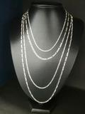 Conjunto 4 Correntes Fina Modelo Elos 3x1 Em Prata 925 - Total pratas
