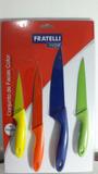 Conjunto 4 facas coloridas fratelli